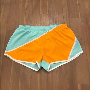 Nike Teal and Orange Sports Shorts